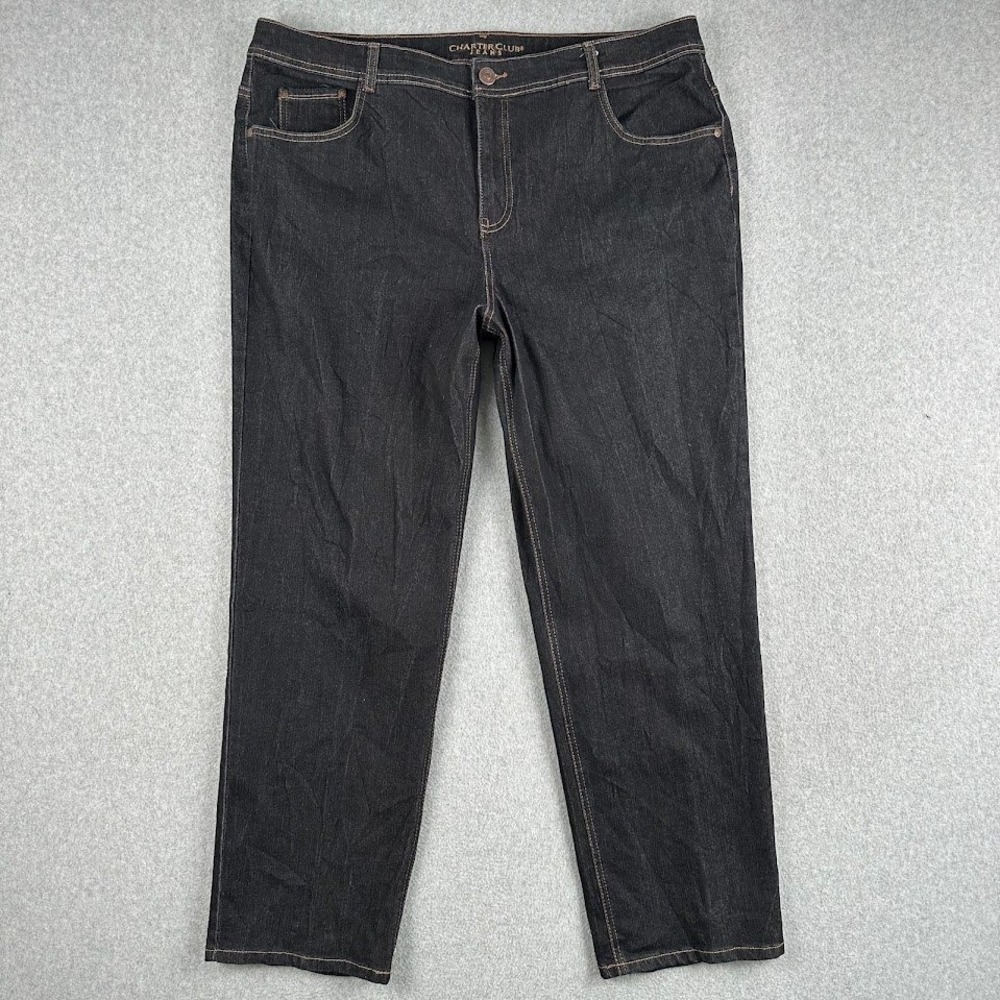 Charter Club Jeans Women's Classic Fit Dark‎ Wash Denim Pants Size 20W Taper